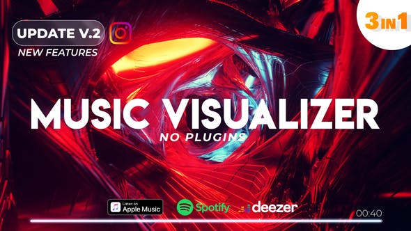 Music Visualizer Tunnel with Audio Spectrum v2