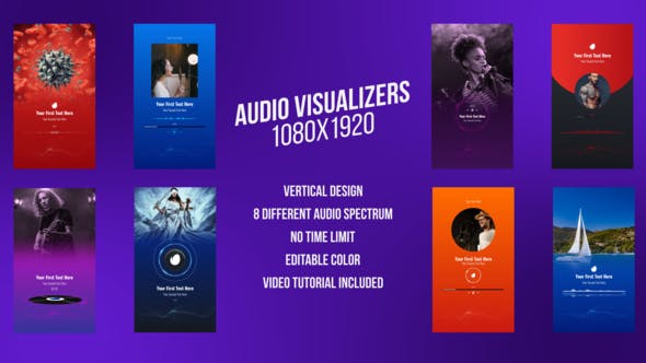 Social Media Audio Visualizers, Vertical Design