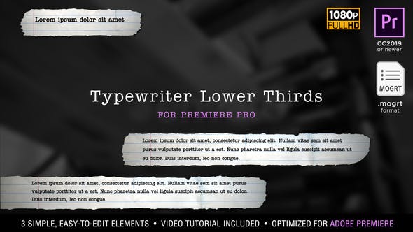 Typewriter Lower Thirds | MOGRT