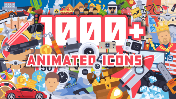 1000+ Flat Animated Icons Pack