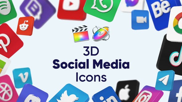 3D Social Media Icons for Final Cut Pro X & Apple Motion