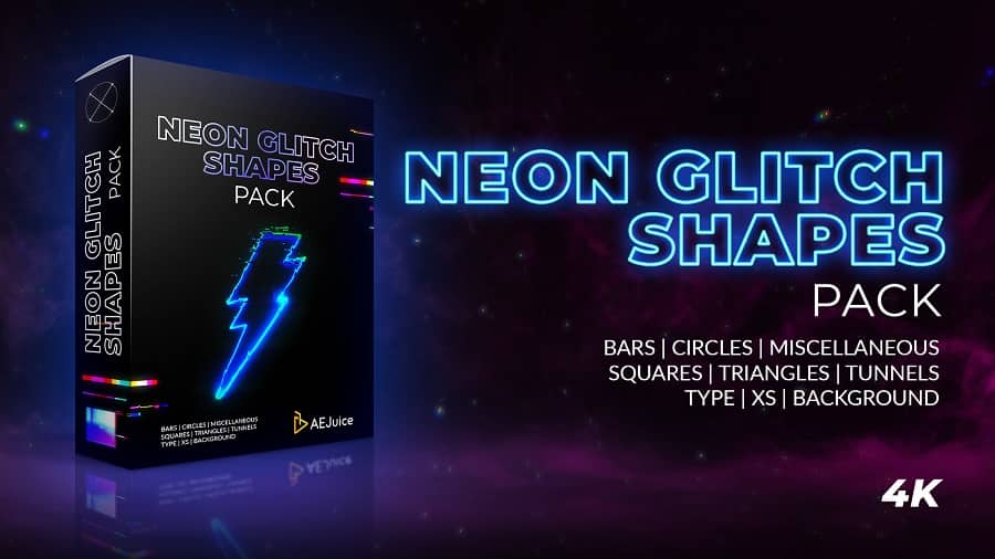 AEJuice – Neon Glitch Shapes