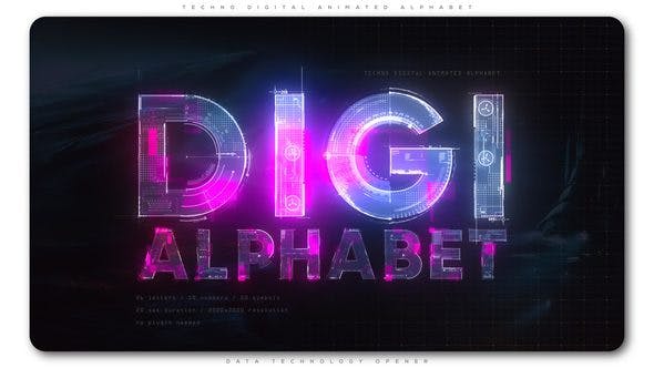 Techno Digital Animated Alphabet