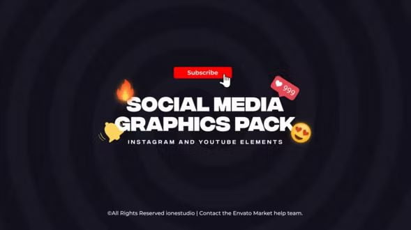 Instagram & Youtube Elements | Social Media Pack