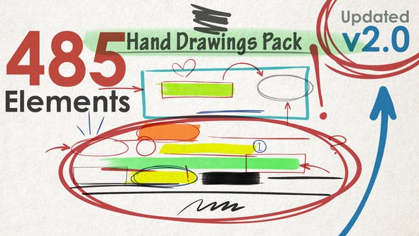 Hand Drawings Pack (485 elements) v2.0