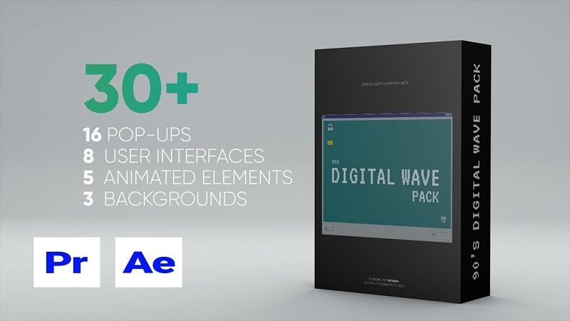 Gumroad – 90s Digital Wave Pack for Premiere Pro & After Effects