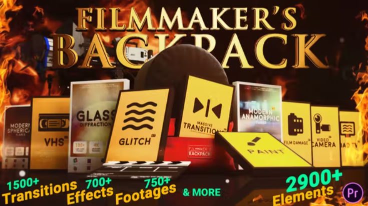 Filmmaker’s Backpack | Big Pack of Transitions Effects Footages and Presets for Premiere Pro