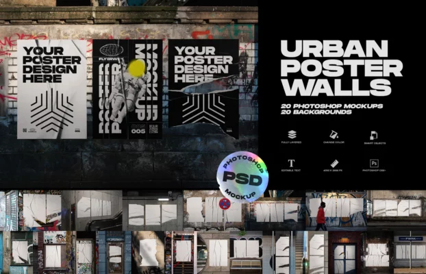 FLYERWRK – URBAN POSTER WALL MOCKUPS