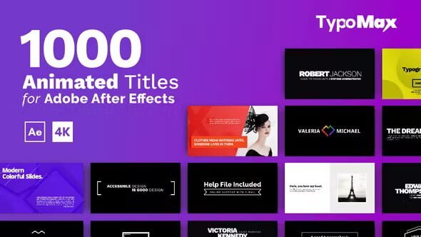 TypoMax – 1000 Animated Titles for After Effects
