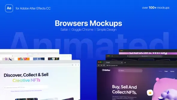 Animated Web Browsers Mockups