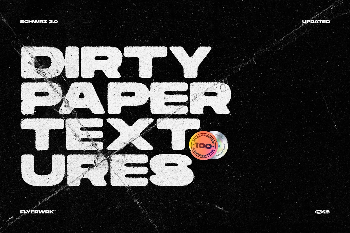 FLYERWRK – Schwrz – 100 Dirty Paper Textures