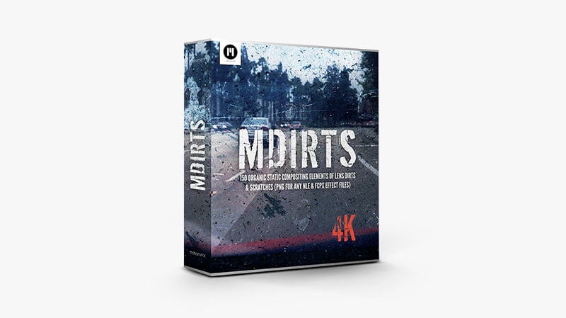 MotionVFX – MDirts: 4K 150 Organic Static Compositing Elements of Lens Dirts & Scratches
