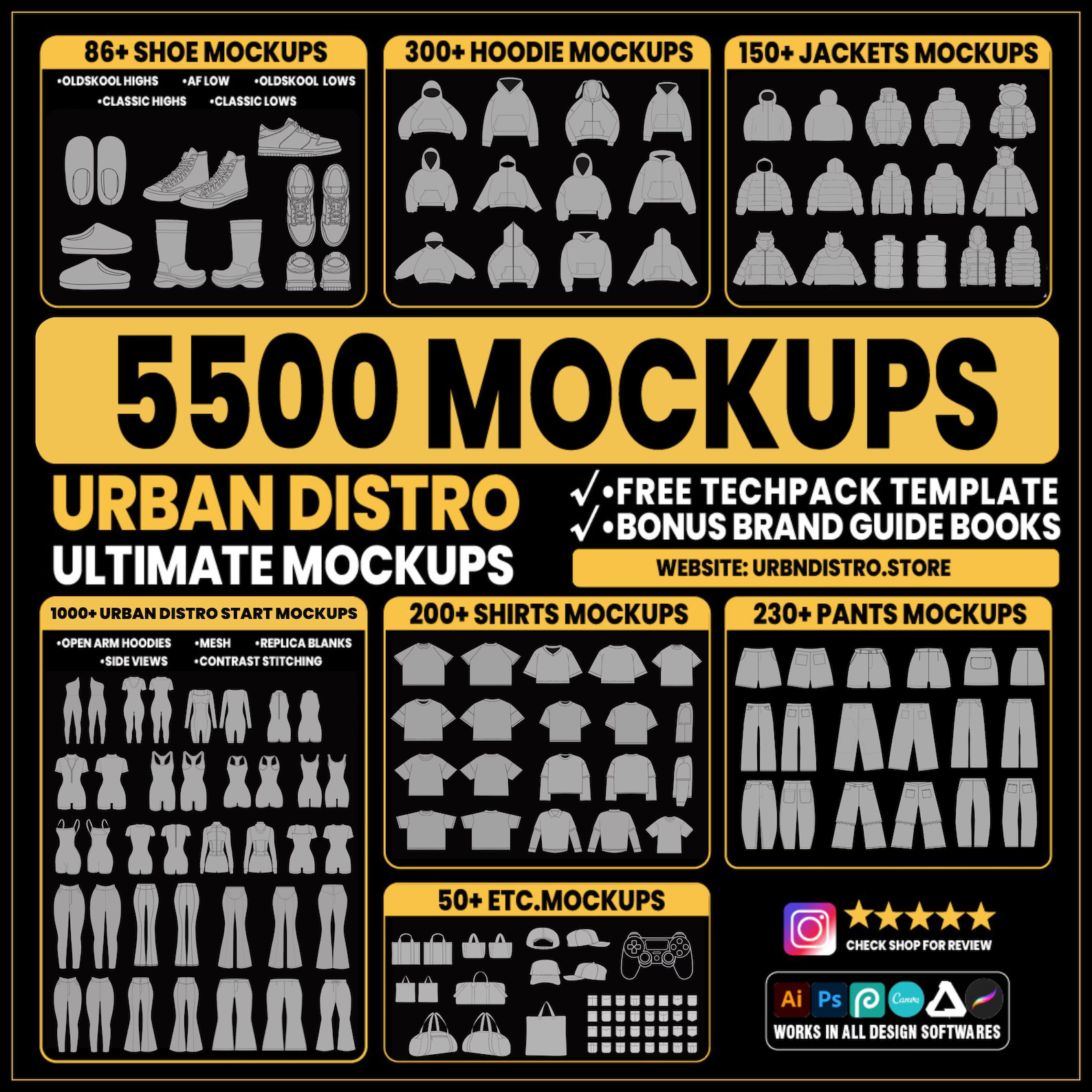UrbanDistro – 6000+ Vector Mockups